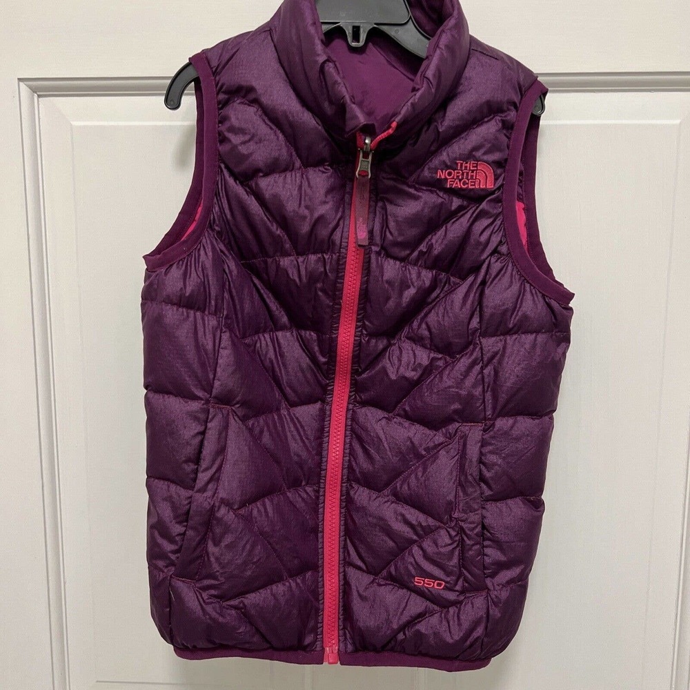 NORTH FACE girl's outdoor Vest MEDIUM 7/8 Purple Pink